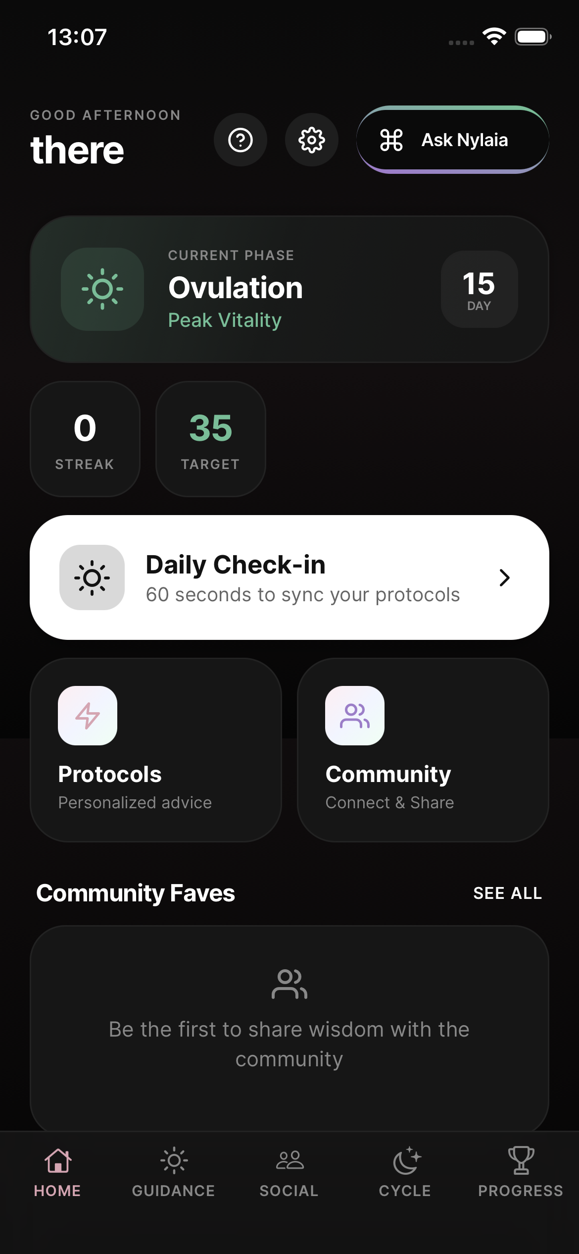 Pcosly App Dark Mode